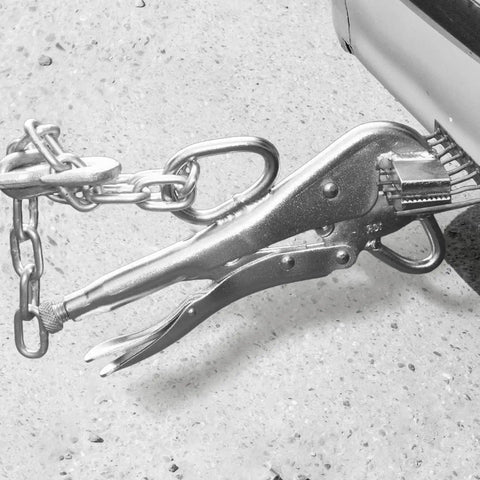 Badass 10 Inch Locking Sheet Metal Pliers Built For Welding Jig Work And Heavy Fabrication Rock Solid Carbon Steel Construction with chain.