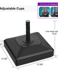 Patio Market Umbrella Base With Casters 154 Lbs Load Capacity Sand And Water Filled Easy Rolling Stand for standard umbrellas