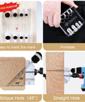 Dope Cable Railing Drill Guide Jig For Wood Posts 45 And 90 Degree Angles with Four Hole Sizes for horizontal and vertical drilling