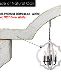 Plug In Pendant Chandelier With 16.4 Ft Cord, White Orb Wood Farmhouse Outdoor Light For Gazebo, detailed wood frame