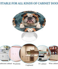 Funny English Bulldog Round Cabinet Knobs 2 Pack Stainless Steel Drawer Pulls for cabinet doors display