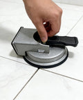 DIY Easy Grip Suction Cup Floor Repair Tool For Quick Fixes At Home Without Pros Millimeter Precision Positioning Durable ABS And Rubber Build Great For Rentals And Renovations in use on tile floor