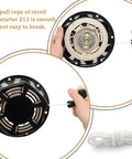 Hands showing Recoil Starter For 196cc 212cc 224cc Engines And Generators With Pull Cord Rope Fits Predator, with detached rope.
