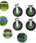 No Sweat Quality Heavy Duty Pneumatic Wheels 10 Inch Swivel Locking Casters With Steel Brackets, showcasing pneumatic wheels for farm carts.