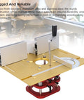 Heavy Duty Premium Manual Lift Router Table Insert Base Aluminum Alloy And Stainless Steel Adjustable Height Woodworking Platform with lift rod.