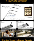 Ultra Bright LED Under Shelf Lighting For Wide Shelves 8 Panel Kit With 4 Way 1.2m Splitter installation options and cabinet display