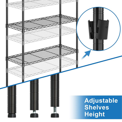 Rock Solid Three Tier Heavy Duty Wire Shelving System Featuring Adjustable Metal Storage Rack In Matte Black Finish Supporting Up To Three Hundred Fifty Pounds Per Shelf Smart Space Saving Design For Pantry Basement Top Shelf Home Organization