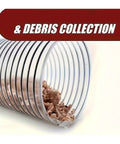 Heavy Duty 50 Mm Vacuum Cleaner Flex Hose With Quick Rebound Pvc Bellows No Hassle Dust Extractor Pipe For Woodworking Shops And Sneaky Nook Cleaning 2 Meter Lightweight Shop Vac Extension showing debris inside