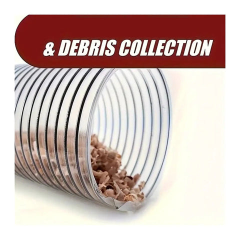 Heavy Duty 50 Mm Vacuum Cleaner Flex Hose With Quick Rebound Pvc Bellows No Hassle Dust Extractor Pipe For Woodworking Shops And Sneaky Nook Cleaning 2 Meter Lightweight Shop Vac Extension showing debris inside