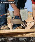 Beast Heavy Duty Pneumatic Concrete T Nailer for 14 Gauge Nails Three Quarters to Two and a Half Inches in use on wooden deck