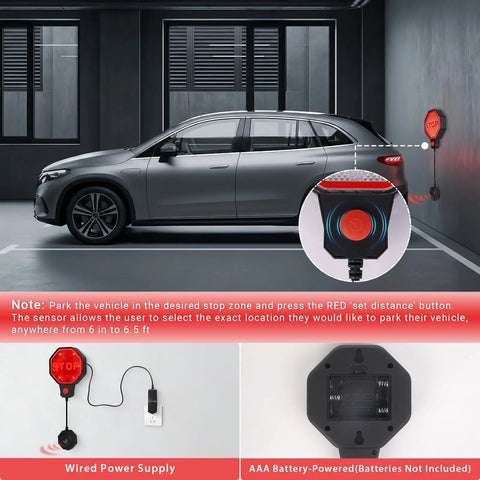 Adjustable Garage Parking Sensor With No Fuss Stop Indicator And Red Yellow Green LED Display for accurate parking set
