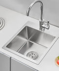 21.6 Inch Drop-In Topmount Kitchen Sink, Built Like A Beast From 304 Stainless Steel, Single Bowl Handmade Bar Style Overmount