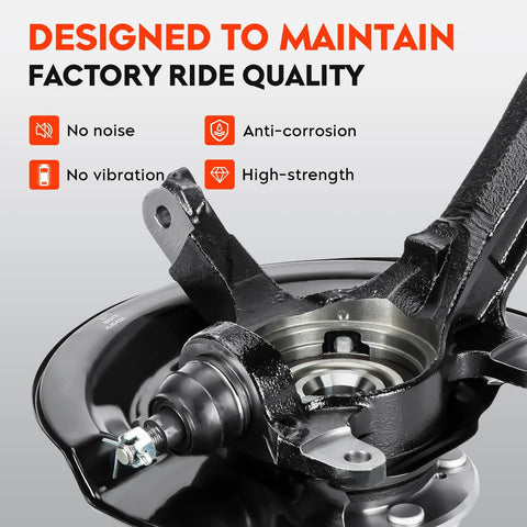 Front Left Steering Knuckle and Wheel Bearing Hub Assembly for Honda Accord 2003-2007 2.4L L4 Coupe and Sedan Driver Side