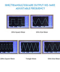 XR2206 Function Signal Generator Module For DIY Projects displaying various waveform outputs on oscilloscopes