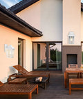 Outdoor Sconce Lights 2 Pack White Weatherproof Aluminum Wall Fixtures With Glass Panels Anti Rust Exterior Porch Lights