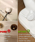 Slick White Bird Ceramic Toilet Bolt Covers Decorative Set Of Two Hides Rusty Floor Fasteners For Total Bathroom Glow Up No Fuss Install Smooth Home Refresh For Any Space, before and after comparison.