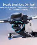 Super Cool Three Axis Gimbal Drone With Camera For Adults captures professional eight K photos with level six wind resistance.