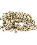 100 Piece M3 Zinc Coated Rivet Nut Set With Low Profile Threaded Inserts Shop Grade Assortment Kit showing assorted rivet nuts.