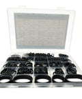Workhorse Nitrile Rubber O Ring Assortment Kit 1030 Pieces In 31 Sizes in open case showing various O-ring sizes