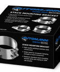 Box of Six Inch Stack Mounting Bracket For Aerocab Universal Exhaust Systems Polished Stainless Steel Wide Two Bolt Clamp