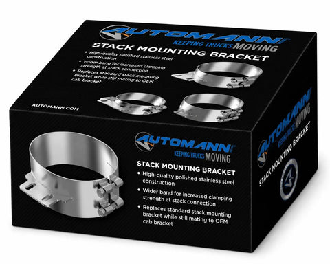 Box of Six Inch Stack Mounting Bracket For Aerocab Universal Exhaust Systems Polished Stainless Steel Wide Two Bolt Clamp