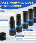 Adapters from 16 Ft Dust Collection Hose Kit For Home And Workshop Vacuum Systems With 1 1/4 Inch Hose 360 Degree Quick Connect.