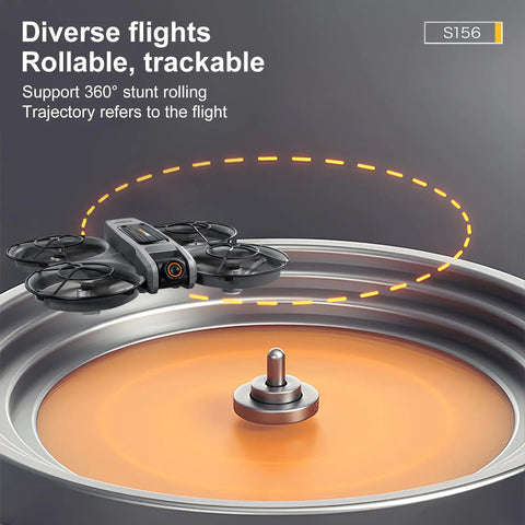 Big Screen Remote Control Drone With Dual Cameras, 4.92 Inch Display featuring 360 Degree Flips shown in animated path demonstration