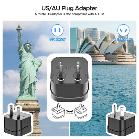 230 Watt Step Down Voltage Converter For Global Travel Use 100 To 220V To 110V Transformer With US AU adapters visible