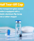 10mL Injection Vials With Self Healing Port And Sealed Cap Clear Glass With Transparent Design For Easy Visual Checks Secure Seal No Fuss Spill Proof For Multi Use Sampling, half tear-off cap