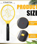 4 Pack Electric Fly Zapper Racket Handheld Bug Swatter For Indoor Outdoor Use 17.3 Inch Zapping Paddle Battery Powered