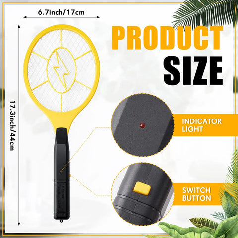 4 Pack Electric Fly Zapper Racket Handheld Bug Swatter For Indoor Outdoor Use 17.3 Inch Zapping Paddle Battery Powered