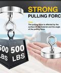 Beast Neodymium Fishing Magnet 60 mm Diameter Delivers 500 Lb Pull With Eyebolt And Countersunk Hole For River Retrieval