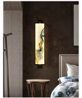 Game Changer Led Wall Sconce With Chill Cool White Glow, sleek vertical light fixture, elegant design in modern bedroom setting.