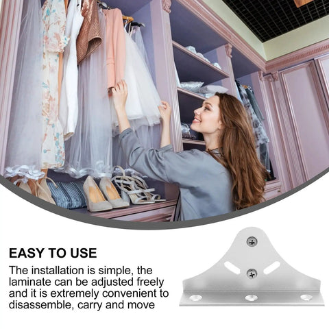 Heavy Duty Aluminum Alloy Shelf Brackets With Adjustable Mounting Clips For Floating Shelves In Silver Built To Last And Easy To Install