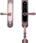 Hella Secure Electronic Keypad Deadbolt With Keyless Entry Door Lock And Auto Lock Front Door Handle shown in stylish bronze finish.