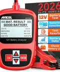 BST200 12V Car Battery Tester With Beefy Clamps, 100-1100 CCA Digital Battery Analyzer For Cars, Trucks, SUVs, Motorcycles, Boats And Marine Vehicles Today red handheld unit with display