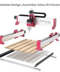 Exploded view of NBX-5040 CNC Router with 710W Beefy Trim Spindle, 7000-30000 RPM, ER-11 Collet, dual 20mm steel HSS rails.