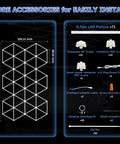 Diagram showing accessories included with Hexagonal LED Garage Light Kit 71 Pack Mega Bright 710W 78100LM Energy Efficient Honeycomb Ceiling Lights.