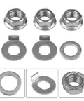 Secure Fit 12mm E-Bike Hub Motor Nuts Safety Washer Steel Locking Hardware For Premium Copper Anodized Bike Parts That Keeps Your Ride Tight And Safe From Vibrations Without Hassle. 6-piece set with nuts, washers