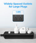 Tough As Nails Outdoor Power Strip Weatherproof With Three Wide Outlets And Six Foot Heavy Duty Extension Cord IPX6 Waterproof
