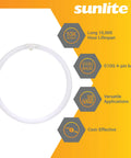 Circline Fluorescent Lamp 40W T9 Round 2600 Lumens 4100K Cool White G10Q 4 Pin Base RoHS Compliant Ceiling Light 1 Pack