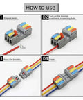Grab These Awesome Push-In Wire Connectors For Fast Tool-Free Splicing On Any Solid Or Stranded Copper Cable With 2 In 2 Out Design, 12mm