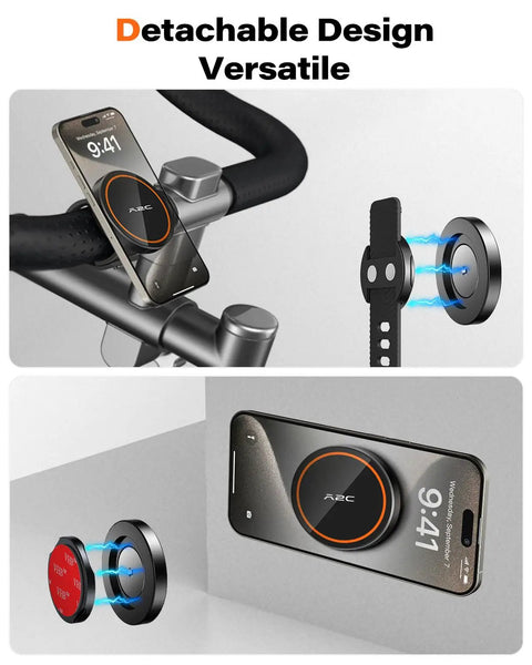MagSafe Gym Phone Mount With 17 N54 Strong Magnets Adjustable Strap 3 In 1 Phone Holder on gym equipment and wall