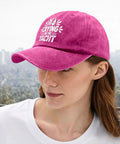 Rose red No Crying On The Yacht Funny Golf Hat For Men And Women Distressed Washed Baseball Cap Cool Cap For Her