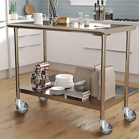 5 Inch Expanding Stem Caster Set Of 4 With Brakes For Table Legs on kitchen cart
