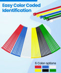 Heavy Duty Zip Ties Kit With Storage Box And Scissors 480 Pack featuring red, blue, white, yellow, black, and green ties