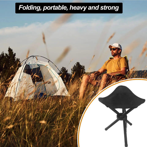 Travel Folding Camping Stool Portable Tripod Chair For Outdoors Fishing Picnic Beach Mountaineering Garden Lawn Camping Gear That Stows Easy Carry Lightweight Sturdy Seat For Any Terrain next to camper