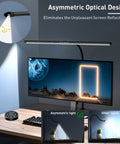 31.5 Inch Wide Gesture Sensor Desk Lamp For Home Office And Multi Monitor Setups Eye Caring 24W LED Light Bar shown on desk