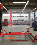 Pro Grade Auto Frame Machine With 98 kN Pulling Power And 4400 Lb Capacity, Heavy Duty Car Frame Straightener in a workshop