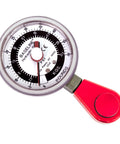 Baseline Hydraulic Pinch Gauge 50lb Capacity Hand Therapy Equipment Finger Strength Tester showing red handle and measuring dial.